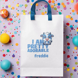 Ik ben heel schattig blauw op maat ronde sticker