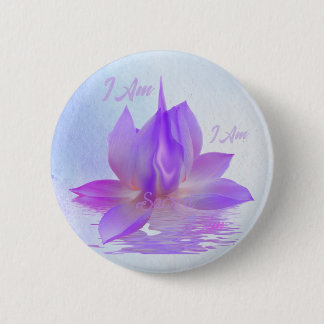 Ik Ben Heilige Paarse Vlam Lotus Ronde Button 5,7 Cm