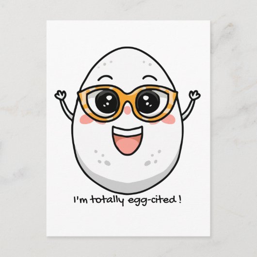 Ik ben helemaal Ei-geciteerd vrolijk ei dragen bri Briefkaart (Voorkant)
