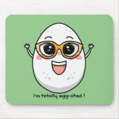 Ik ben helemaal Ei-geciteerd vrolijk ei dragen bri Muismat (Voorkant)