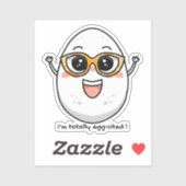 Ik ben helemaal Ei-geciteerd vrolijk ei dragen bri Sticker (Vel)