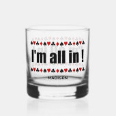 Ik ben helemaal in de poker. whisky glas (Voorkant)