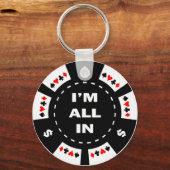 Ik ben helemaal in Poker Chip Sleutelhanger (Voorkant)