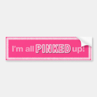 Ik ben helemaal ROZE bumpersticker voor ROZE liefh