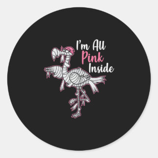 Ik ben helemaal roze van binnen grappig Halloween Ronde Sticker