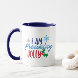 Ik ben helemaal vrolijk, vrolijke kerstgeest mok