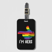 Ik ben Hers Rainbow Lesbian Couple Funny LGBT Prid Bagagelabel (Voorkant (verticaal))