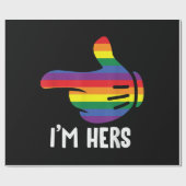 Ik ben Hers Rainbow Lesbian Couple Funny LGBT Prid Cadeaupapier (Vlak)