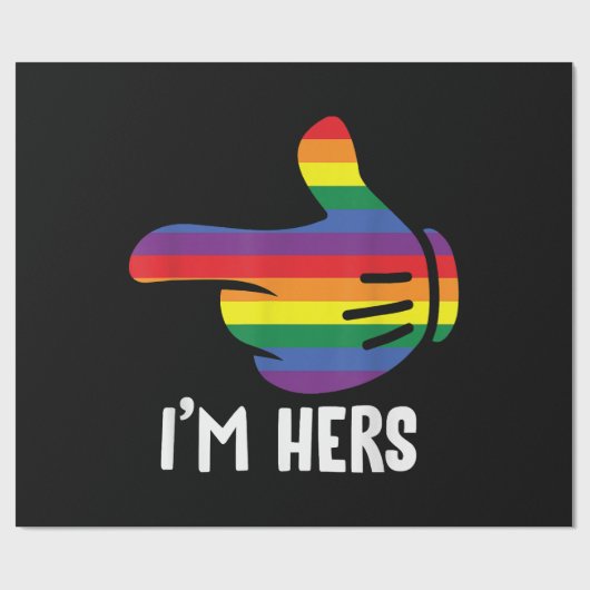 Ik ben Hers Rainbow Lesbian Couple Funny LGBT Prid Cadeaupapier (Vlak)