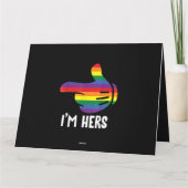 Ik ben Hers Rainbow Lesbian Couple Funny LGBT Prid Kaart (Achterkant)