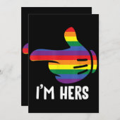 Ik ben Hers Rainbow Lesbian Couple Funny LGBT Prid Kaart (Voorkant / Achterkant)