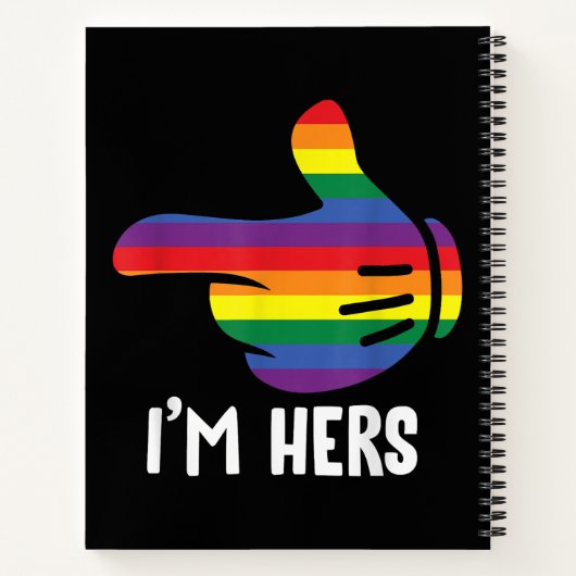 Ik ben Hers Rainbow Lesbian Couple Funny LGBT Prid Notitieboek (Achterkant)