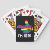 Ik ben Hers Rainbow Lesbian Couple Funny LGBT Prid Pokerkaarten (Achterkant)