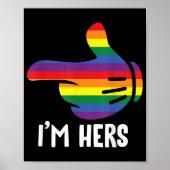 Ik ben Hers Rainbow Lesbian Couple Funny LGBT Prid Poster (Voorkant)