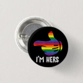 Ik ben Hers Rainbow Lesbian Couple Funny LGBT Prid Ronde Button 3,2 Cm (Voorkant /achterkant)
