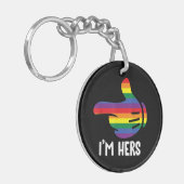 Ik ben Hers Rainbow Lesbian Couple Funny LGBT Prid Sleutelhanger (Voorkant Links)