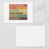 Ik ben het beste wat mijn vrouw ooit gevonden heef notitiekaartje (Voorkant / Achterkant)