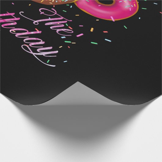 Ik ben het Birthday Girl Donut Birthday Party Them Cadeaupapier (Hoek)