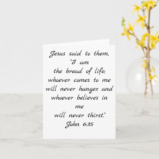 Ik ben het brood van de Bijbel van het Leven Citaa Kaart (Gele Bloem)