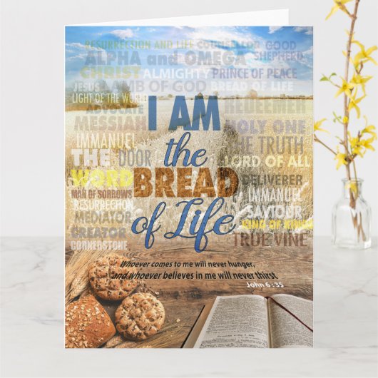Ik ben het brood van het leven, zei Jezus in John  Kaart (Gele Bloem)