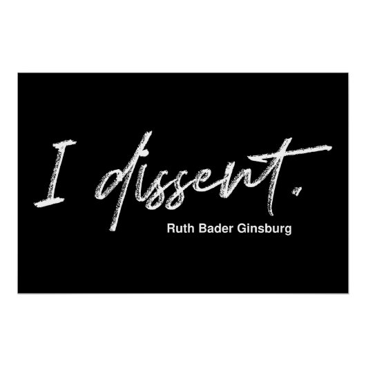 Ik ben het daar niet mee eens. Ruth Bader Ginsburg Perfect Poster (Voorkant)
