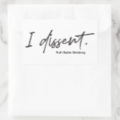 Ik ben het daar niet mee eens. Ruth Bader Ginsburg Rechthoekige Sticker (Tas)