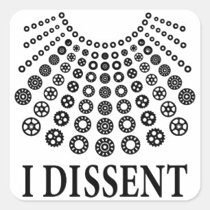 Ik ben het daar niet mee eens, Ruth Bader Ginsburg Vierkante Sticker