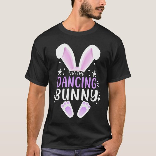 Ik ben het dansende Bunny Easter Day Rabbit Family T-shirt (Voorkant)