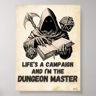Ik ben het Dungeon Master Gaming Poster