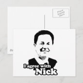 Ik ben het eens met Nick Briefkaart (Voorkant / Achterkant)