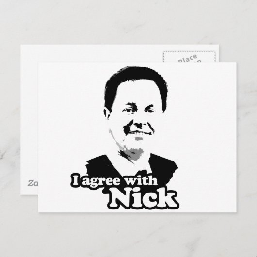 Ik ben het eens met Nick Briefkaart (Voorkant / Achterkant)