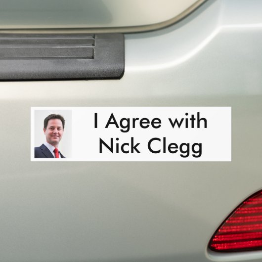 Ik ben het eens met Nick Clegg Bumper Stick Bumpersticker (Op auto)