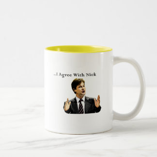 Ik ben het eens met Nick Tweekleurige Koffiemok