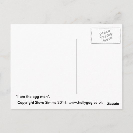 Ik ben het ei-man. briefkaart (Achterkant)