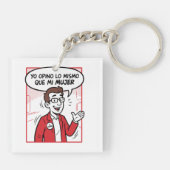 Ik ben het er mee eens sleutelhanger (Achterkant)