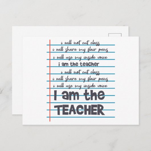 IK BEN HET Gezegde Leerleraar Leerkrachten Favorie Briefkaart (Voorkant / Achterkant)