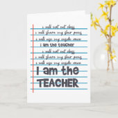 IK BEN HET Gezegde Leerleraar Leerkrachten Favorie Kaart (Gele Bloem)
