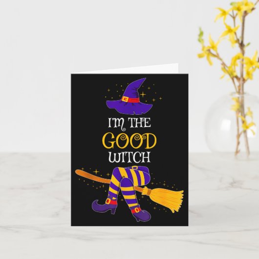 Ik ben het goede heks familie bijpassende kostuum  kaart (Gele Bloem)