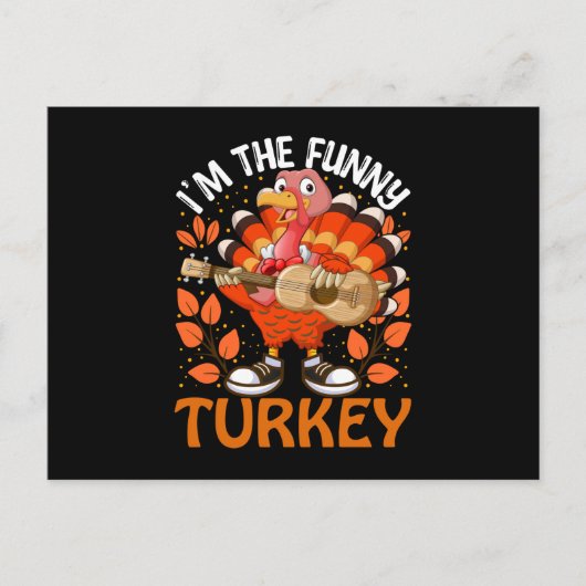 Ik ben het grappige Turkije dat gitaar Thanksgivin Feestdagenkaart (Voorkant)