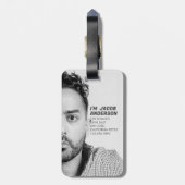 Ik ben het! | Grappige zwart-wit gezicht foto Bagagelabel (Achterkant verticaal)