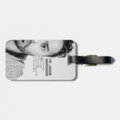 Ik ben het! | Grappige zwart-wit gezicht foto Bagagelabel (Achterkant horizontaal)