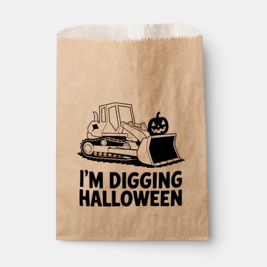 Ik ben het graven Halloween pompoen gezicht tracto Bedankzakje (Voorkant)