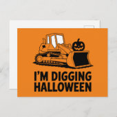 Ik ben het graven Halloween pompoen gezicht tracto Briefkaart (Voorkant / Achterkant)