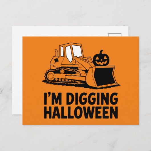 Ik ben het graven Halloween pompoen gezicht tracto Briefkaart (Voorkant / Achterkant)