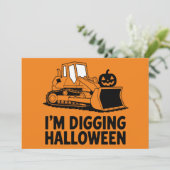 Ik ben het graven Halloween pompoen gezicht tracto Kaart (Staand voorkant)