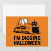 Ik ben het graven Halloween pompoen gezicht tracto Kaart (Voorkant / Achterkant)