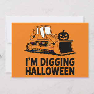 Ik ben het graven Halloween pompoen gezicht tracto Kaart