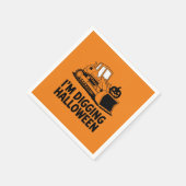 Ik ben het graven Halloween pompoen gezicht tracto Servet (Hoek)