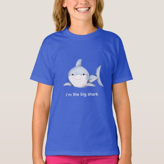 Ik ben het grote haai Kinder T-shirt | Leuke Hallo (Voorkant)