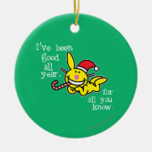 Ik ben het hele jaar goed geweest keramisch ornament (Voorkant)